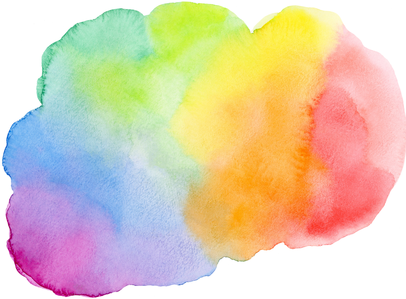 Bright rainbow oval brush stroke watercolor bubble